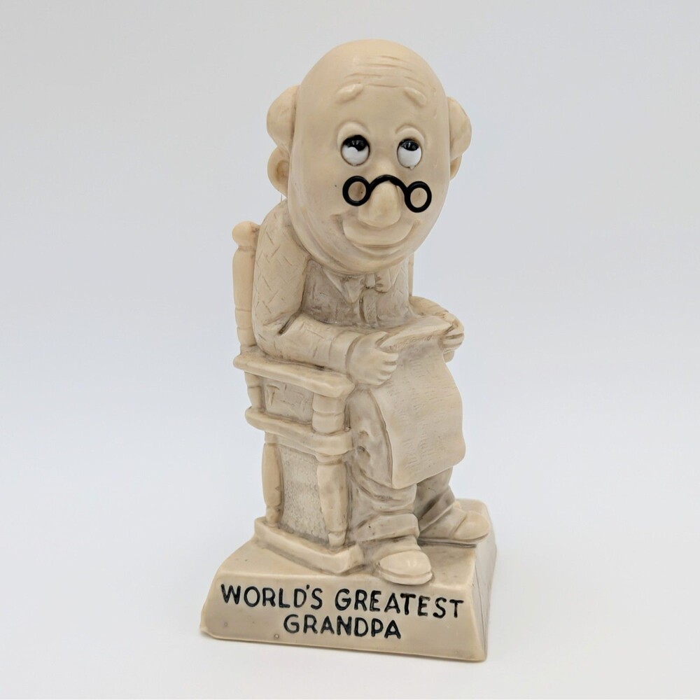 Vintage Russ Wallace Berrie Worlds Greatest Grandpa Figurine 1970 Silisculpt USA